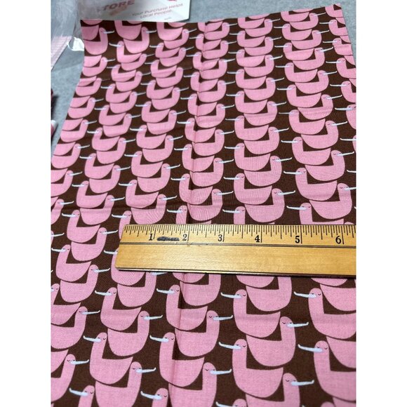Cotton Fabric Quarter Bundle with Pink Duck Patterns & White Ducks on Pink Backg - Picture 4 of 11
